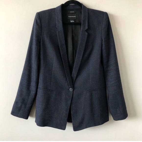 New Club Monaco Blazer Jacket Women Blazer Navy Italian Wool Blazer Jacket - Picture 2 of 10